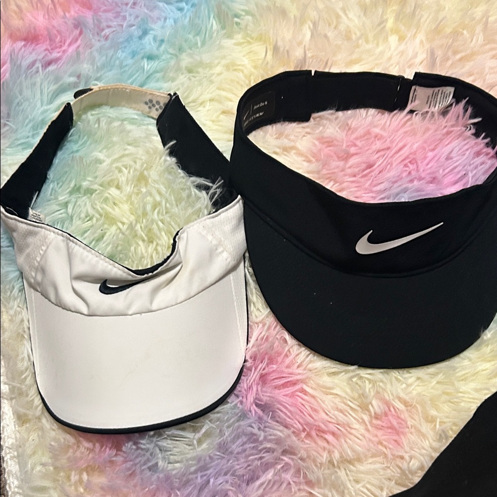 Nike Black and White Sports Visors